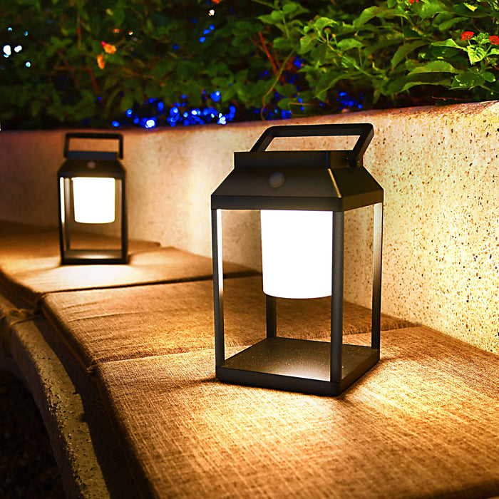 Livinlarge Outdoor Table Lamp Solar,Table Lantern Outdoor Waterproof,  Moveable Solar Table Light Outdoor,Portable LED Table Lamp, for Bedroom,  Study