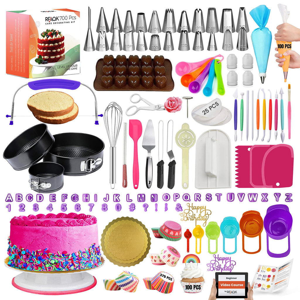 RFAQK 100pcs Cake Pan Set for Baking + Cake Decorating Supplies: 3 Rou —  CHIMIYA