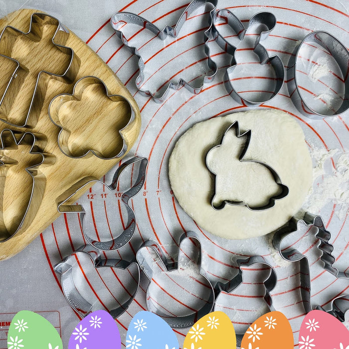 Cookie Cutters, Bunny cookie cutter Easter Egg Cookie Cutters Set, Easter Bunny Butteryfly Elephant Stainless Steel Cookie Cutter