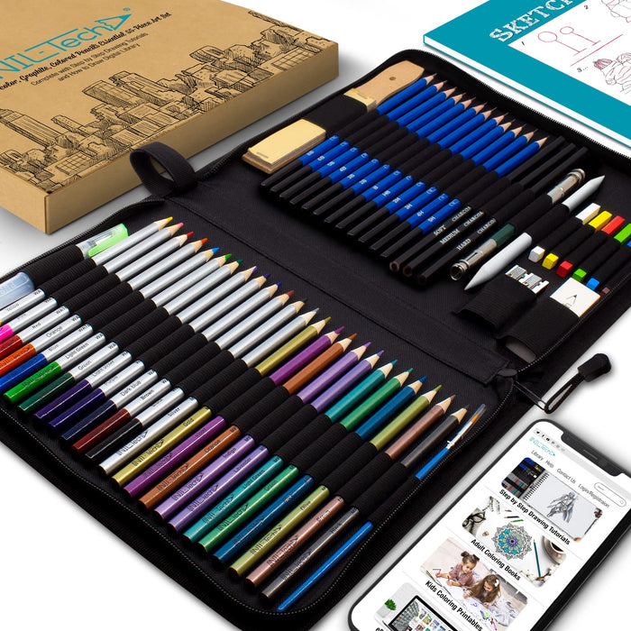 Drawing Pencils and Sketch Book Set - 41pcs Art Supplies Drawing
