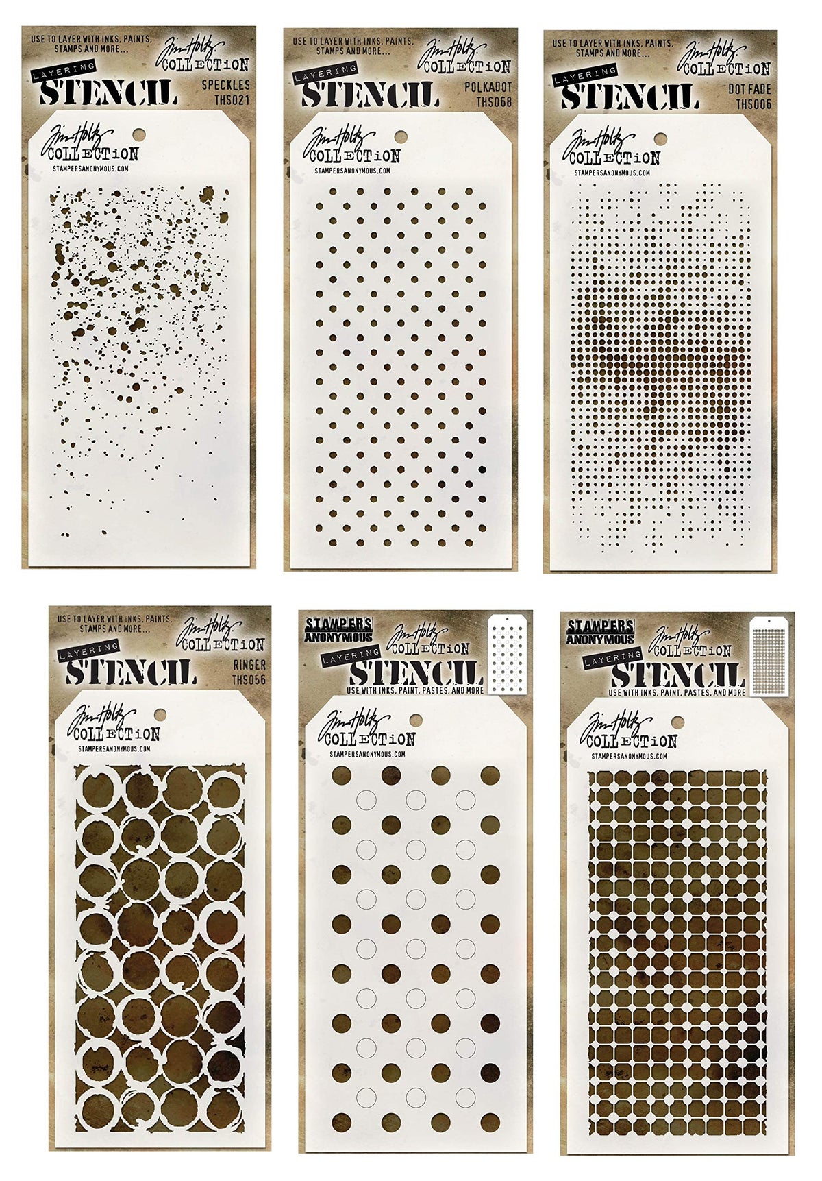  CRAFTERS WORKSHOP 4 Mixed Media Stencils Set, for Arts, Card  Making, Journaling, Scrapbooking, 6 inch x 6 inch Templates