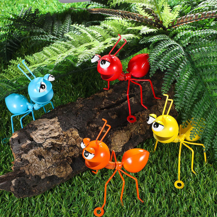Ant Garden Decor Set Metal Ant Yard Wall Fence Hanging Decoration