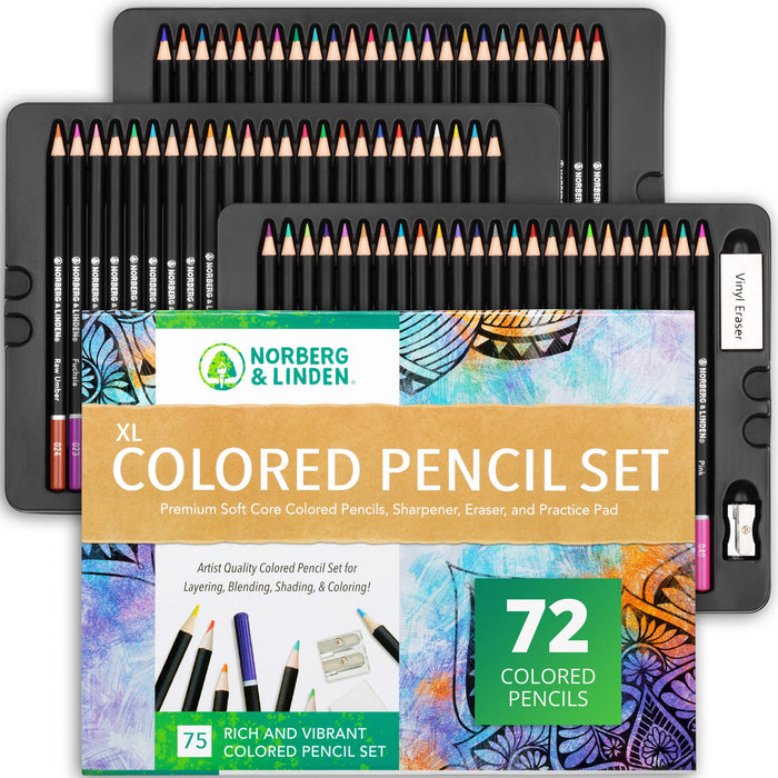 Hippie Crafter 72 PC Professional Colored Pencils Set