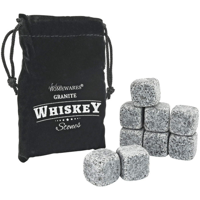 Granite Whiskey Stones Chilling Rocks Beverage Cooler Set of 9 W/Storage Bag