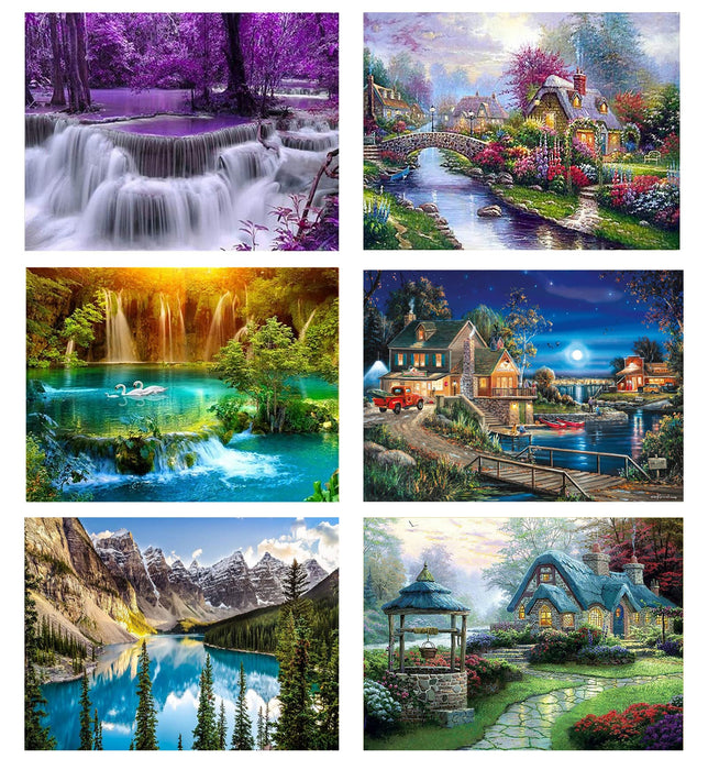 6 Pack Paint by Numbers Kits for Adults,Landscape Waterfall Easy DIY P —  CHIMIYA