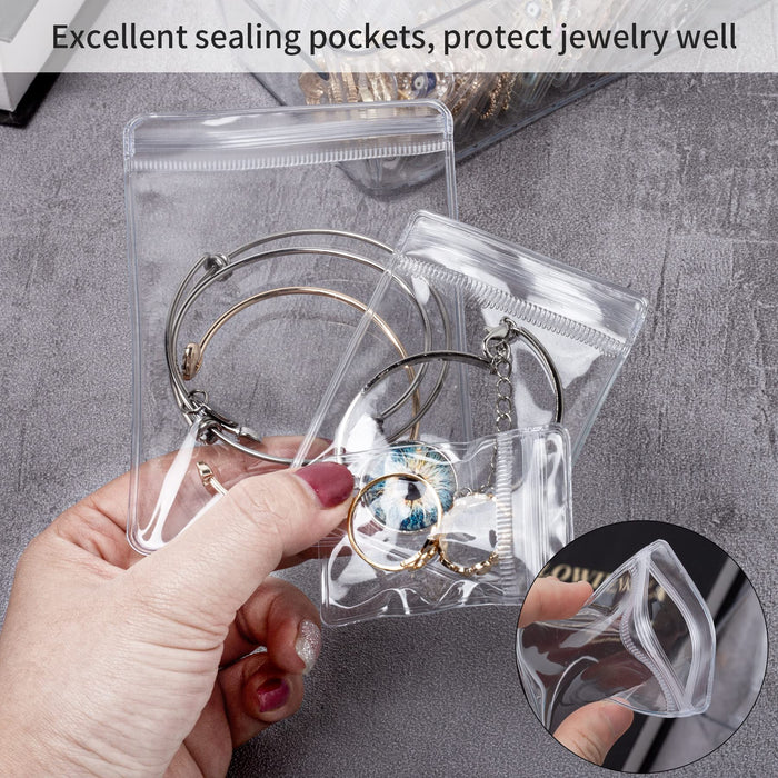 20pcs Anti-oxidation Jewelry Bags, Clear Jewelry Zipper Bags