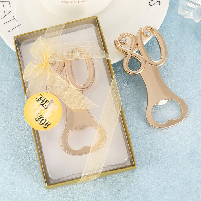 Pack of 16 Bottle Openers Wedding Party Favors for Guests Party Decorations, 80th Birthday,80th Anniversary Golden Wedding Bridal