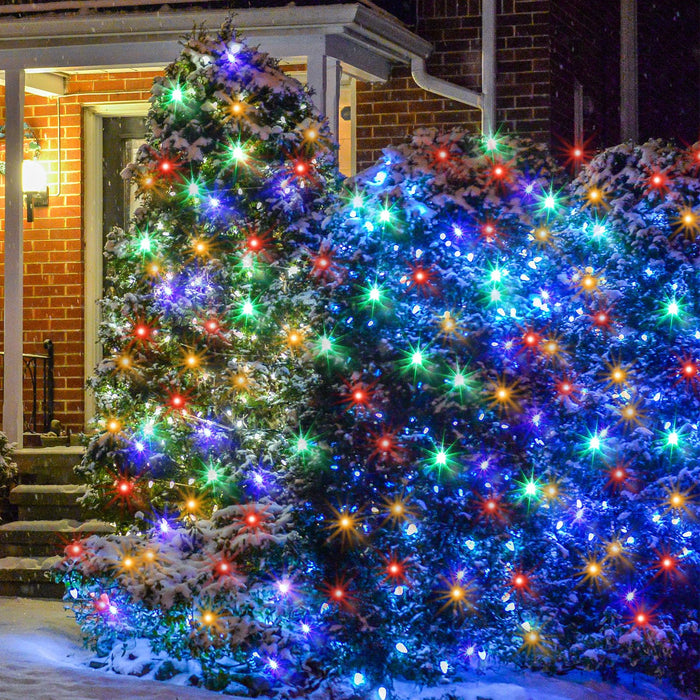 Outdoor Christmas Net Lights, 4.9Ft X 4.9Ft 96 LED Fairy String Light with  8 Lighting Mode…