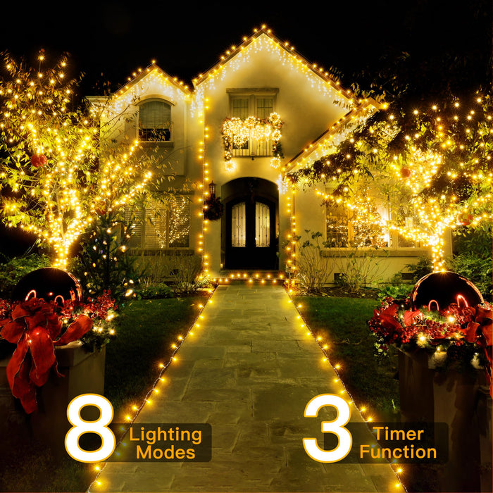 Ollny Cluster Lights for Christmas Tree, 1000LED 49ft Warm White Christmas  Lights Outdoor 8 Modes Ti…See more Ollny Cluster Lights for Christmas Tree