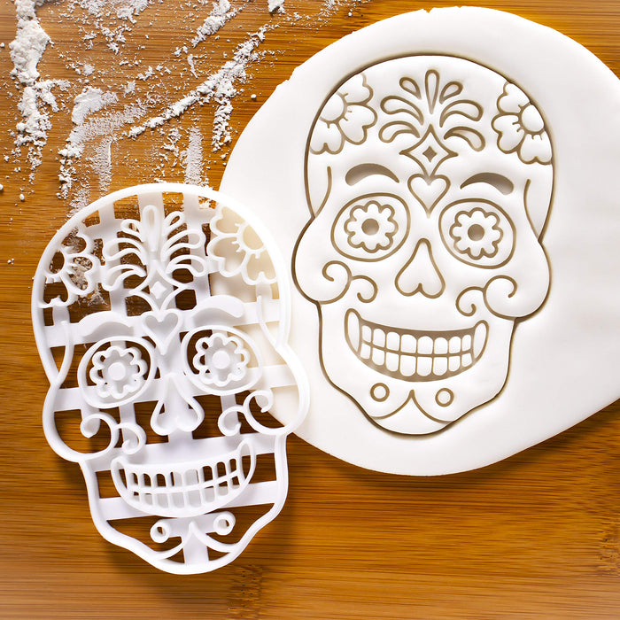 Floral Skull Day of the Dead cookie cutter, 1 piece - Bakerlogy