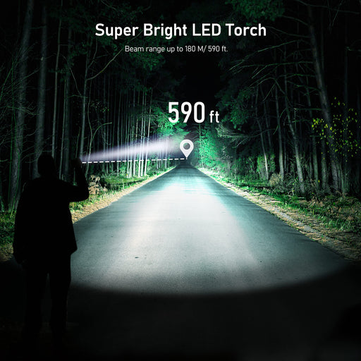 Blukar Flashlight Rechargeable, 2000L High Lumens Tactical Flashlight,Super  Bright Small LED Flash Light-Zoomable,Adjustable Brightness,Long Lasting