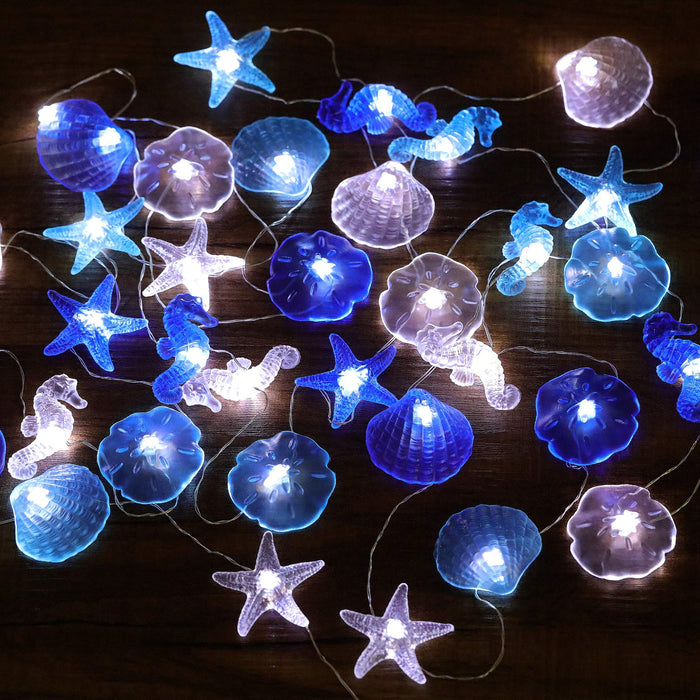 HDNICEZM Nautical Theme Decorative String Lights,Sea Sand Dollars