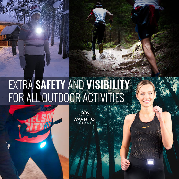 innofox Running Light, 2Pack Reflective Safety-Light for Runners,  Rechargeable LED Light, Clip On Running Lights with Runners and Joggers for  Camping