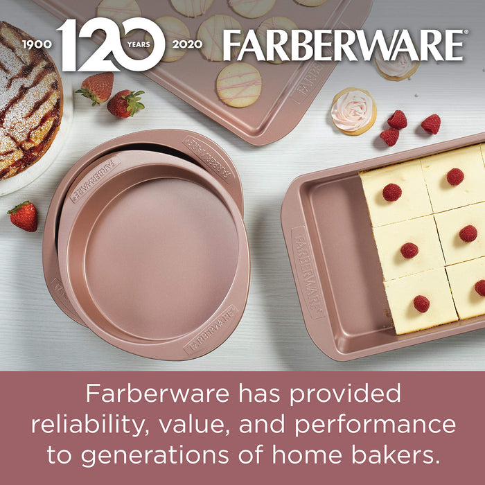 Farberware Nonstick Bakeware Baking Pan / Nonstick Cake Pan, Square - 9 Inch, Red