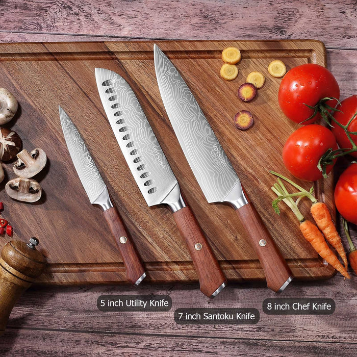YOTSUBA Cooking Knife Set, kitchen knives set of 3 with Sharp High