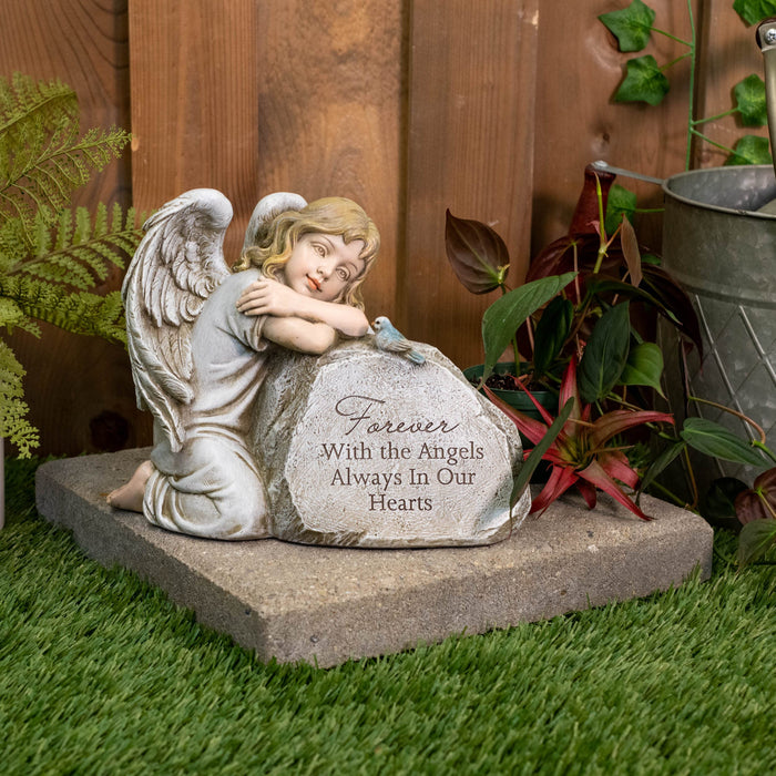 Napco Forever with The Angels Grey 7.5 x 10 Inch Resin Outdoor