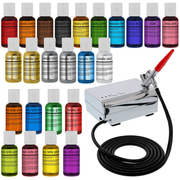 U.S. Cake Supply Complete Cake Decorating Airbrush Kit with 24 Vivid  Airbrush Food Colors Decorate Cakes, Cupcakes Dessert - Walmart.com