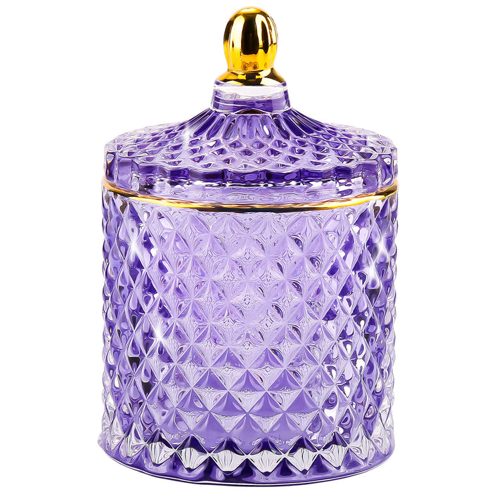 ALAMHI Jewelry Box Purple Trinket Dish Crystal Candy Jars with Lids Ca —  CHIMIYA