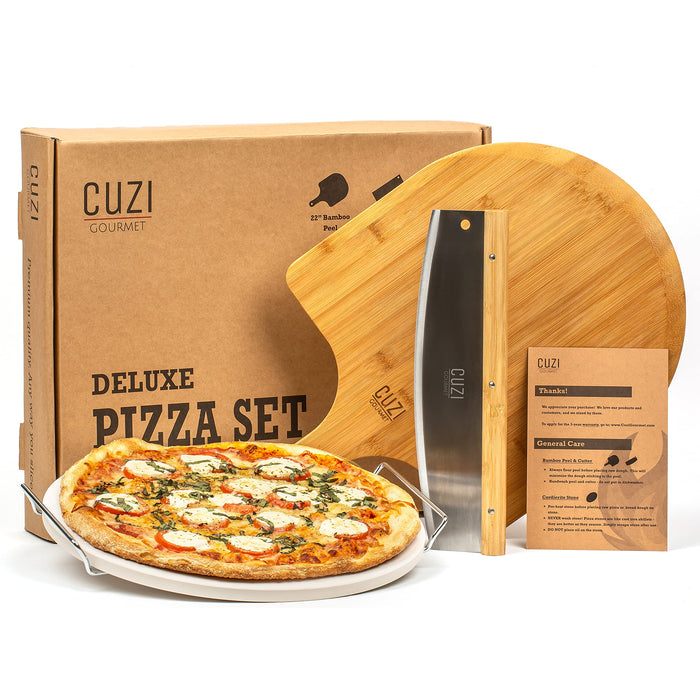 Kitchen Zone Bamboo Pizza Peel, Durable Wooden Pizza Board with Handle to  Use as Serving Tray, Cutting Board