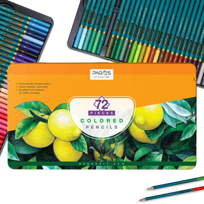 Pagos Colored Pencils Set – Vivid Colors Soft Core 72 Coloring
