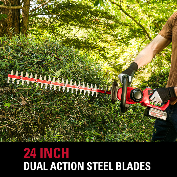 40V Lithium-Ion 24-Inch Cordless Hedge Trimmer with Dual-Action Blade