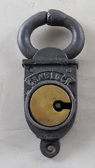 Antique Style Crab Lock Padlock with 2 Skeleton Keys