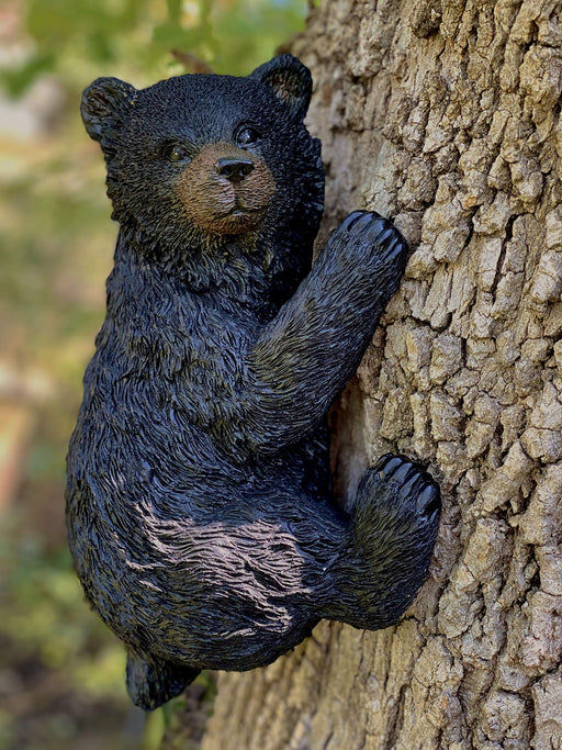 BestGiftEver Black Bear on A Tree - Garden Decor/Yard Decorative Sculpture/Baby Bear Cub Tree Hugger Statue