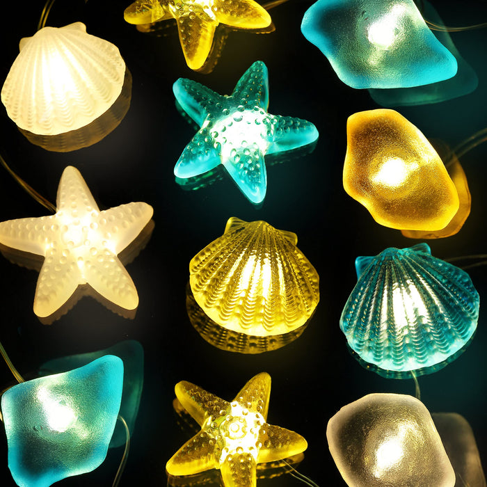 Ocean Themed Beach Seashell Fairy String Lights, Wall Nautical Decorat —  CHIMIYA
