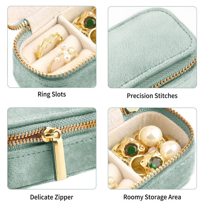 TAIMY Plush Velvet Travel Jewelry Box, Small Travel Jewelry Case, Portable  Mini Jewelry Travel Organizer Boxes for Rings Earrings Necklaces