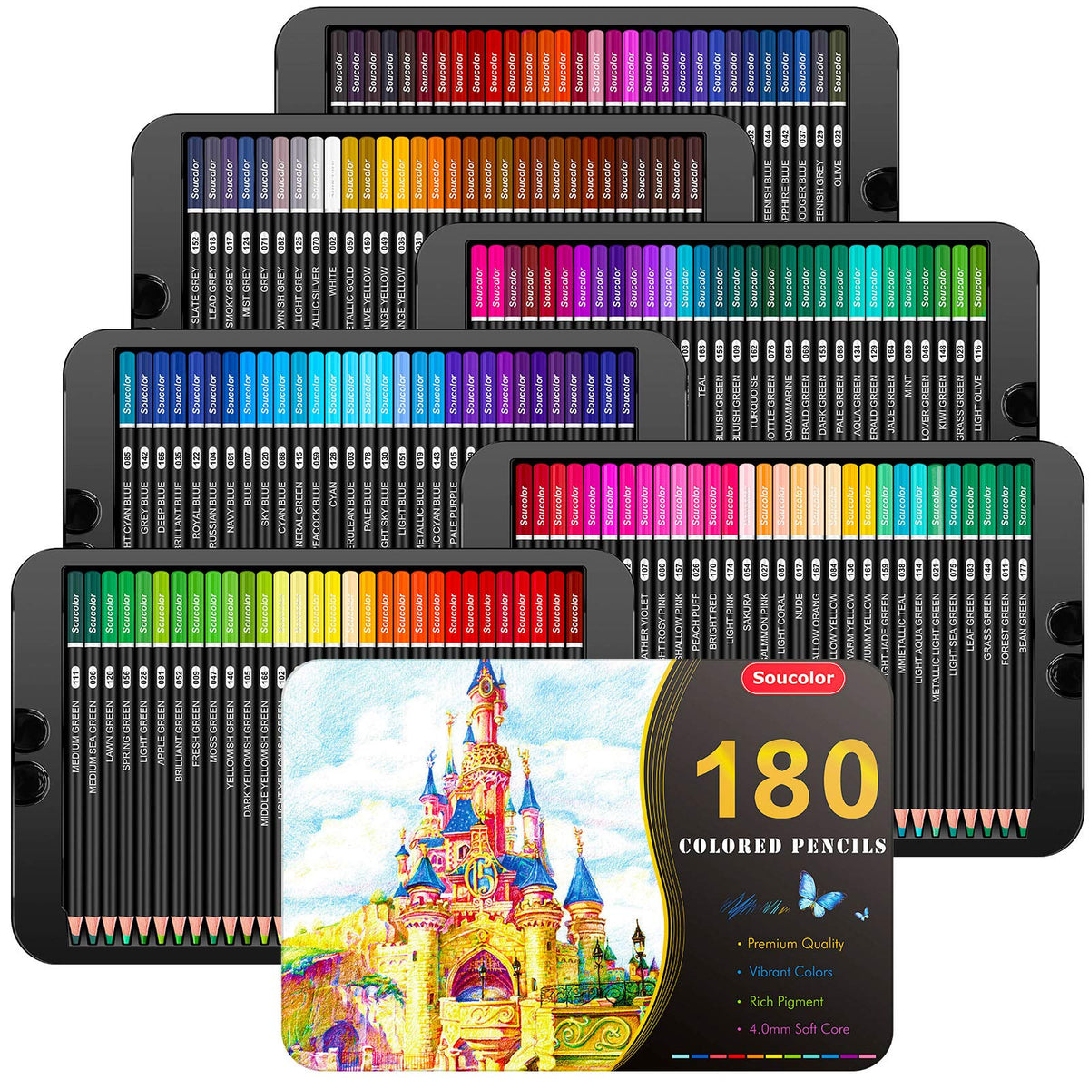 Soucolor 180-Color Artist Colored Pencils Set for Adult Coloring Books —  CHIMIYA