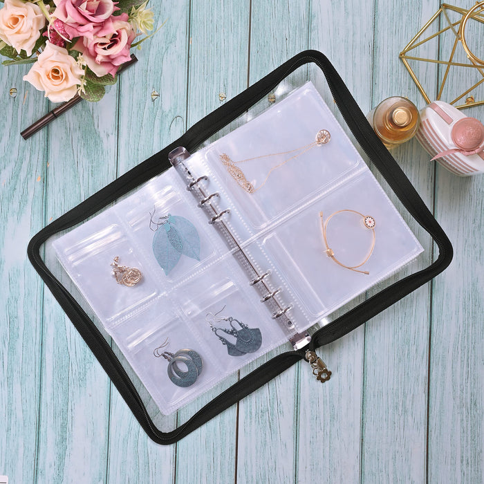 WILLOWDALE Jewelry Organizer Travel, Transparent Jewelry Storage Book with  Pockets with 60 Anti-Oxidation PVC Bags for Necklace Earrings Rings  Bracelet Postcard in 2023