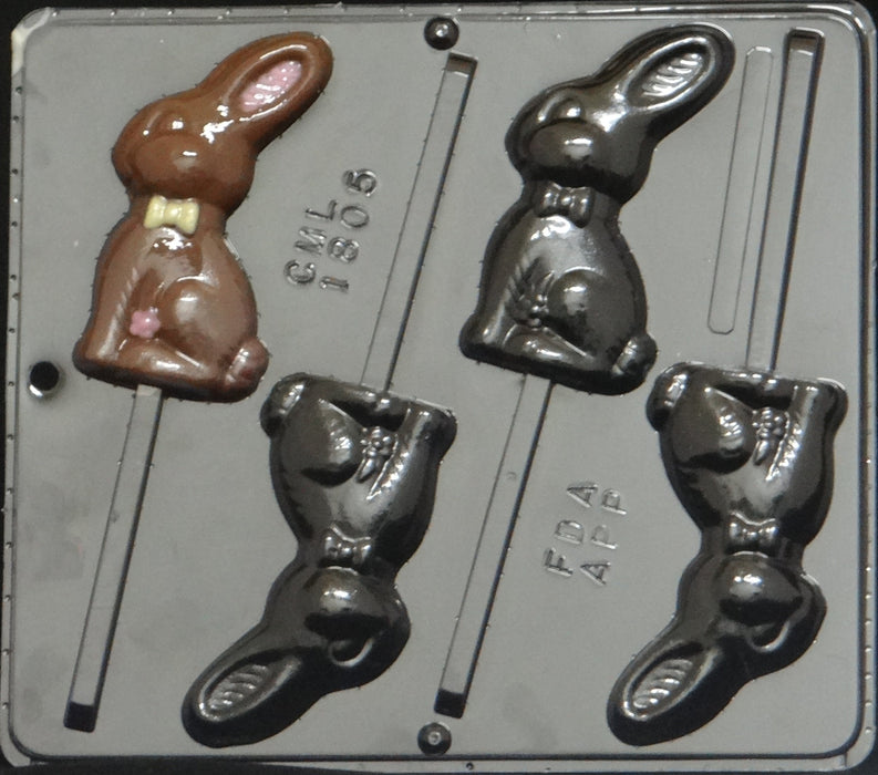 Bunny Lollipop Chocolate Candy Mold 1805