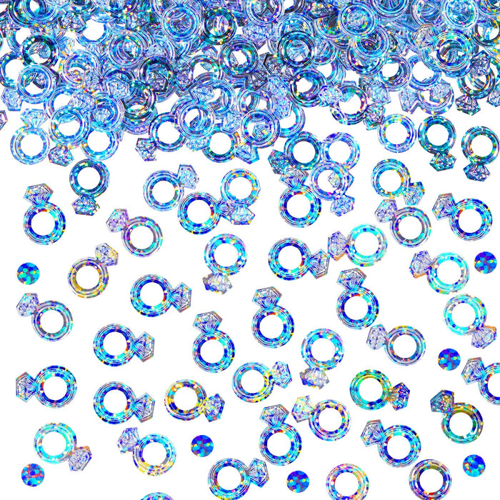 1000 Pieces Wedding Glitter Diamond Ring Confetti Propose Confetti Wedding Table Cake Scatter Confetti Decorations for Engagement Valentine's Day Bridal Shower Party Favors DIY Art Crafting