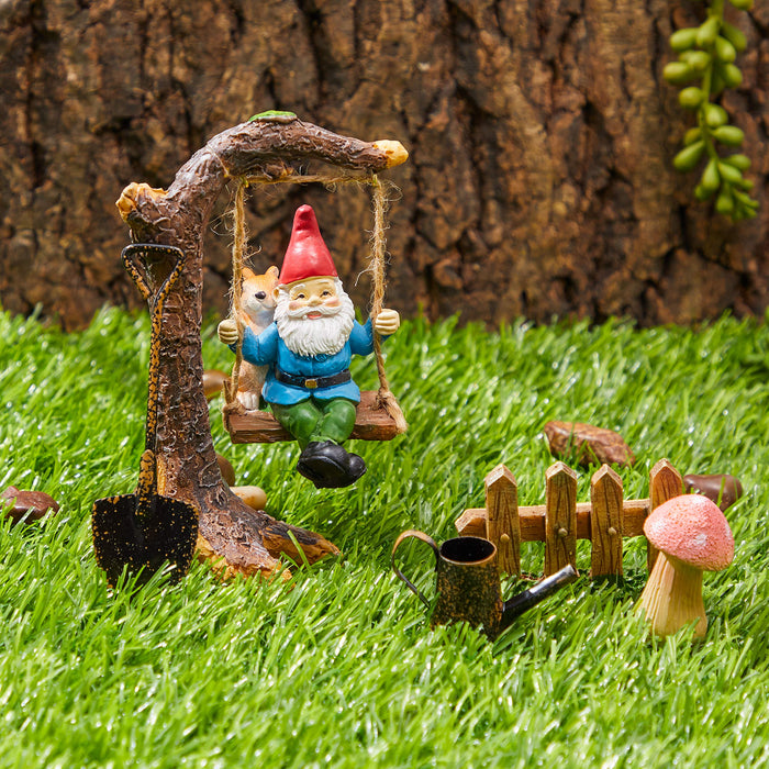 Juvale Mini Garden Gnome Fairy Village Statue Set, Home Decor (10 Piece Set)