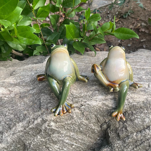 WTREEW Frog Garden Statue - Happy Frog Couple Statue for Home