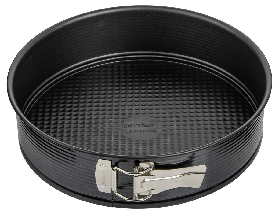 Zenker 10-inch Non-Stick Carbon Steel Springform Pan with 2 Bases, Standard and Bund