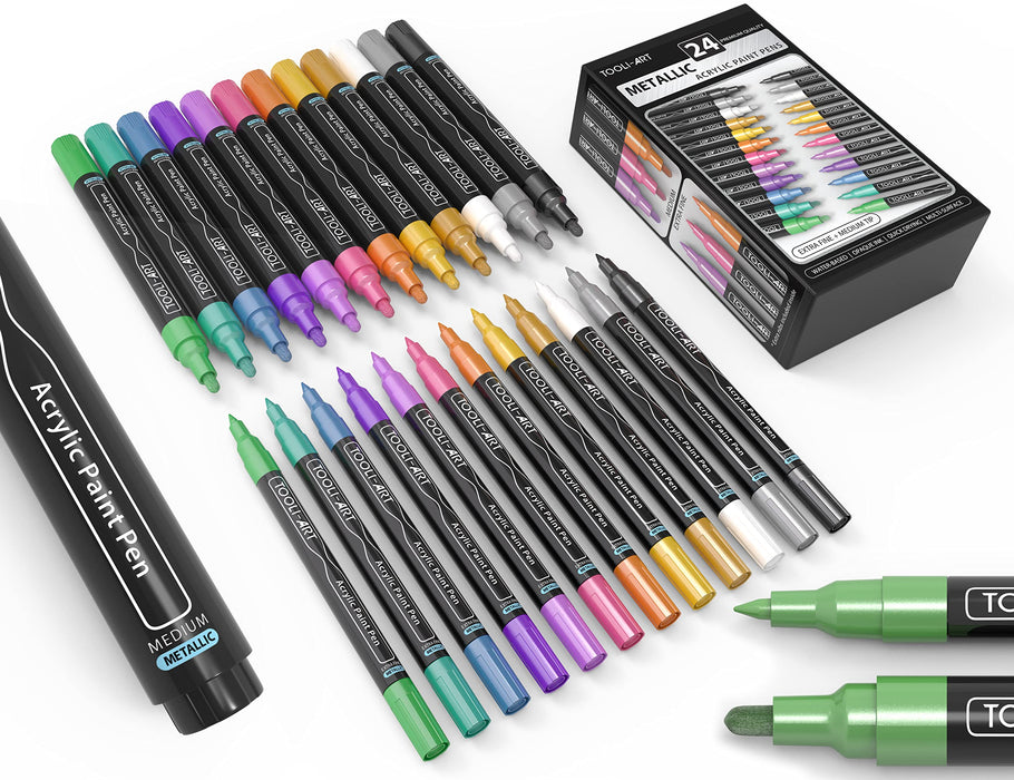 Work on Multiple Surface - Non-Toxic Acrylic Paint Pens Paint Marker, 12pcs