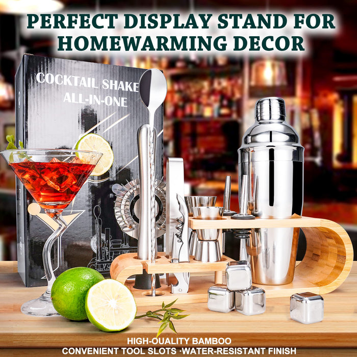 Mixology Bartenders Kit, SuperCook Cocktail Shaker Set, Bar Accessories for The Home Bar Set, 25 OZ Martini Shaker, Drink shakers