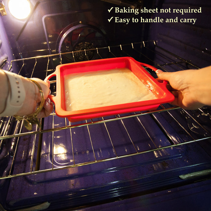 BAKE BOSS Nonstick Sturdy Handle Square Brownie Cake Baking Pan 8 Inch —  CHIMIYA