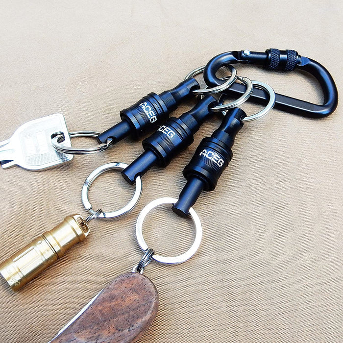 ACEG Bit holder Key adapter Quick Release Keychain Carabiner 1/4