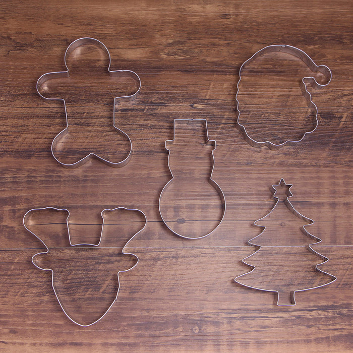 Giant Christmas Cookie Cutter Set - 5 Piece - Stainless Steel