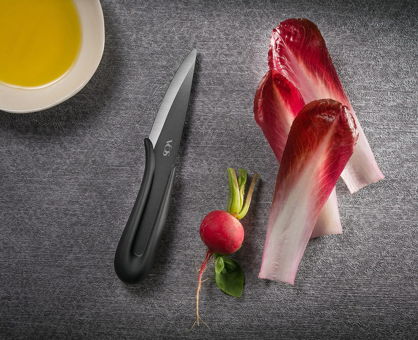 Vos Ceramic Knife Set | Ceramic Knives Set For Kitchen | Ceramic Kitchen  Knives With Covers | Ceramic Paring Knife 4, 5, 6 Inch (Black)
