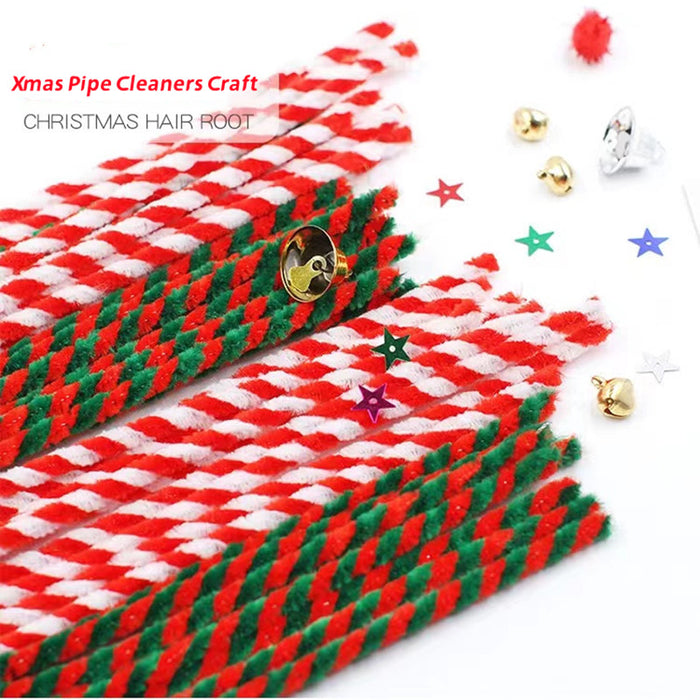 Uniqus 50Pcs, Christmas Craft Supplies Colorful Chenille Stems Art